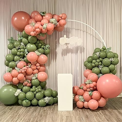 Image of Voircoloria 110pcs Sage Green Balloons 12inch Olive Green Latex Party Balloons for Graduation, Wedding, Birthday, Bridal Shower, Baby Shower, Anniversary Party Decorations