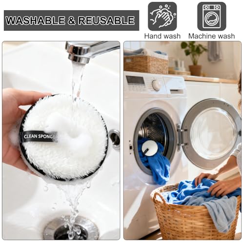 HOTUT Toalla Desmaquillante Facial De Microfibra,7PCS Discos Desmaquillantes Reutilizables Con Banda De Pelo,Algodones Desmaquillantes Lavable Para Lavado Facial y Desmaquillante,Todo Tipo De Pieles - imagen 7