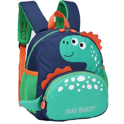 SUN EIGHT Toddler Backpack Dinosaur Preschool Bag for Boys Girls with Anti-Lost Leash,Cute Cartoon Kids Backpack for 2-6 Years Old,Lightweight Children’s Daycare School Bag