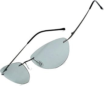 PLOPLO Photochromic Titanium Alloy Matrix Neo Sunglasses men 13.9 g Ultralight Rimless Anti UV400