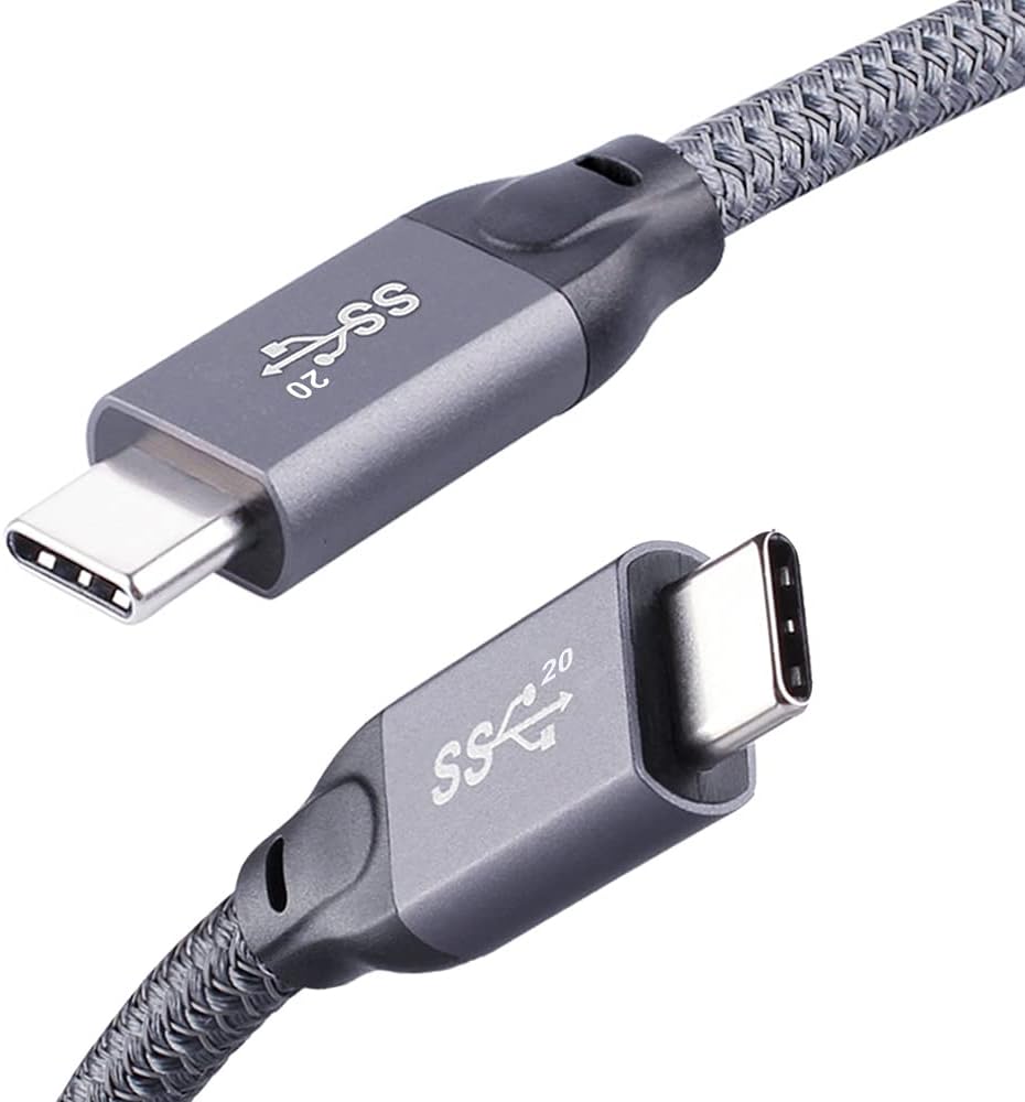 QCEs USB C to USB C 3.2 Gen 2 Cable, 6.6Ft USBC Monitor Cable 100W PD Charging, 20Gbps Data for USB4/Thunderbolt 3/4 Compatible with MacBook Pro/Air, iPad, Galaxy S23, Brio 4K Webcam