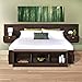 Prepac Series 9 Designer Floating King Headboard with Nightstands, Espresso