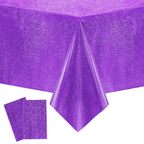 flintronic Nappe de Fête, 2 Pièces Nappe de Fête Rectangulaire 137x274, Nappes Irisée, Fêtes Décoration, pour Fête Anniversaire Enfant/Adulte, Mariages, Pique-niques, Baby Shower, Noël, Événement