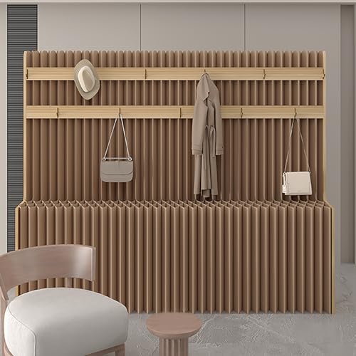 �p�[�e�[�V���� �����̊Ԏd�؂� �՗� �t�b�N�ƃn���K�[�t���d�؂�p�l���A���� �d�؂� �܂肽���݃p�[�e�[�V���� room divider ������ �ډB�� ���� ������� ��? �g�ݗ��ĊȒP(Brown,120x43x200cm)