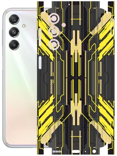 Image of AtOdds - Full Body Back Screen Guard Protector Film - Lamination Wrap Skin Sticker Compatible with Samsung Galaxy M34 (5G) | Scratchproof Matte Finish (Cyber Yellow)