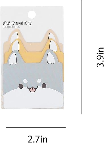Miniatura 6 de Paquete de 8 blocs de notas adhesivas de animales lindos con dibujos animados de gatos, juegos de bloc de notas autoadhesivas para amantes de los