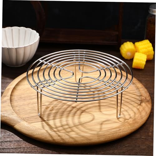 Cabilock Round Stainless Steel Cooling Rack Versatile Steamer Rack for Air Fryer Stockpot High Leg Design for Baking Cooking Cooling Wire Structure for Improved Air Circulation - Image 5
