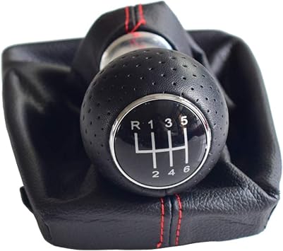 6 Speed Manual Gear Shift Knob Cover PU Leather Dust Boot Cover for Audi A4 B6 B7 2000-2008