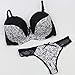 Swbreety Ladies Bra Set lace Fashion Gathered Sexy Push high Underwear White