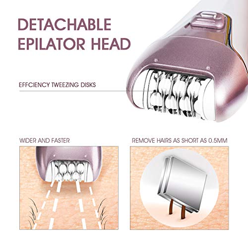 Hangsun Epilator for Women F270 Wet and Dry Hair Removal Kit, 2 in 1 Cordless Lady Shaver Rechargeable Epilator for Women Skin Care