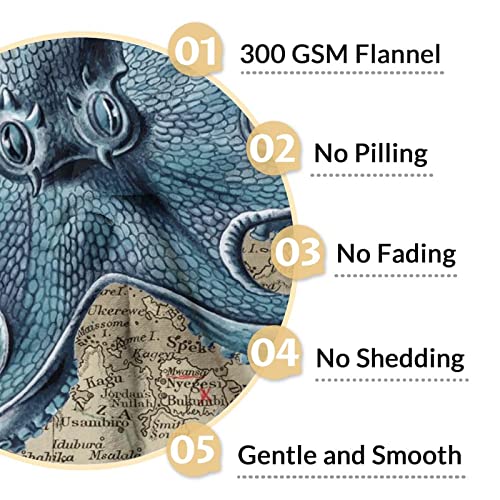 Mercuryelf Custom Octopus Throw Blanket - Soft, Fuzzy & Warm - 50x60 Inches Flannel Blankets for Living Room, Sofa - Vintage Throws Gift for Teens