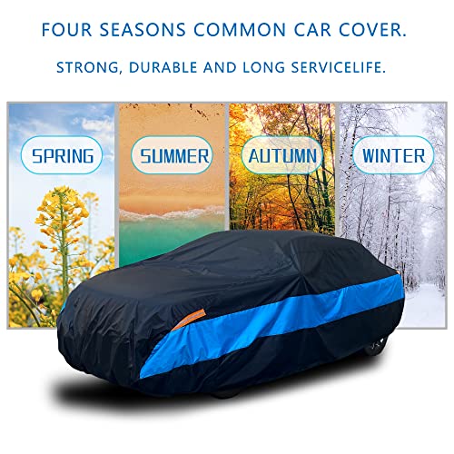 Mornyray Outdoor Car Cover All Weather Waterproof Windproof Snowproof Uv Protection Full Car Cover, Universal Fit For Sedan (Fit Sedan Length 194-206 Inch, Bule) #TOP5