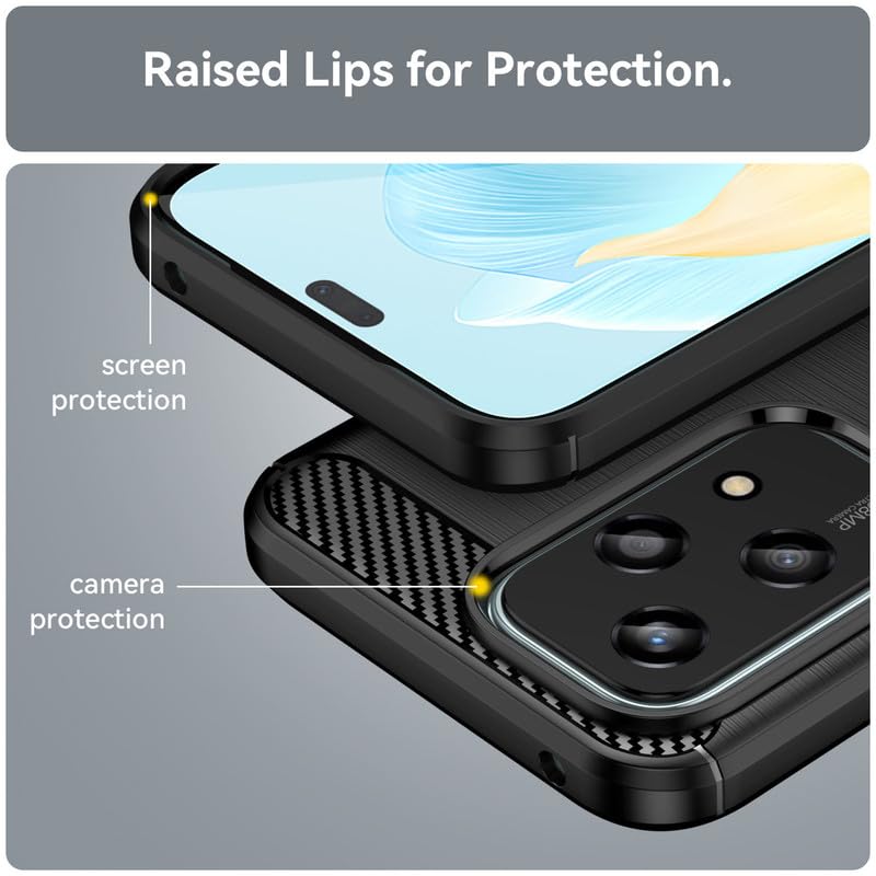 Image of Hybrid Carbon Fiber Back Case for Honor 200 Lite (Blue)