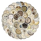 55Pcs Vintage Clock Stickers Retro Clock Waterproof Vinyl Decals for Adult Teen Kids Cup Water Bottles Laptop Luggage Computer Mobile Phone Guitar Skateboard Decoration(Clocks)