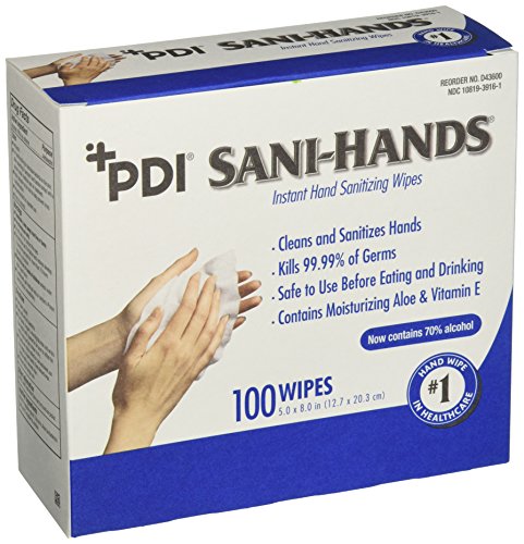 PDI Healthcare D43600 Sani-Hands Instant Hand Sanitizing Wipes, 5