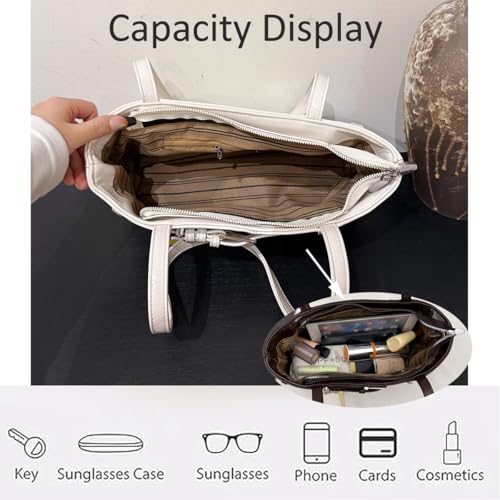 Vintage Y2K Shoulder Bag for Women,Small Belt Buckle Satchel Purse Leather Handbag Clutch Purse, Underarm Tote Handbag for Daily Use - White3