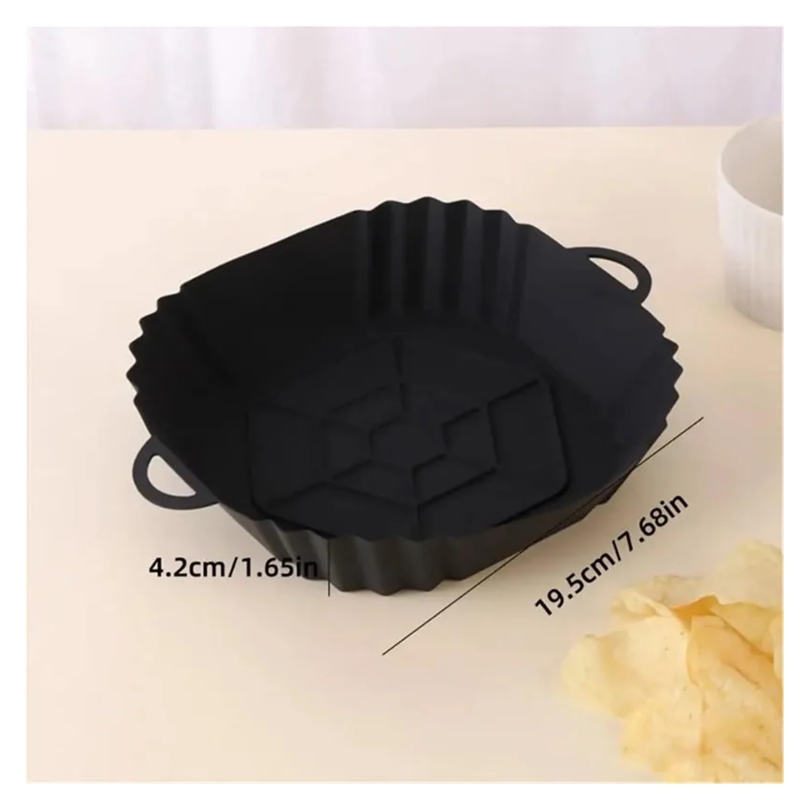 Bandeja de silicona for freidora aire con asa, bandeja cuadrada for hornear y revestimiento cocina reutilizable (1, 2 o 3 unidades)(X3)