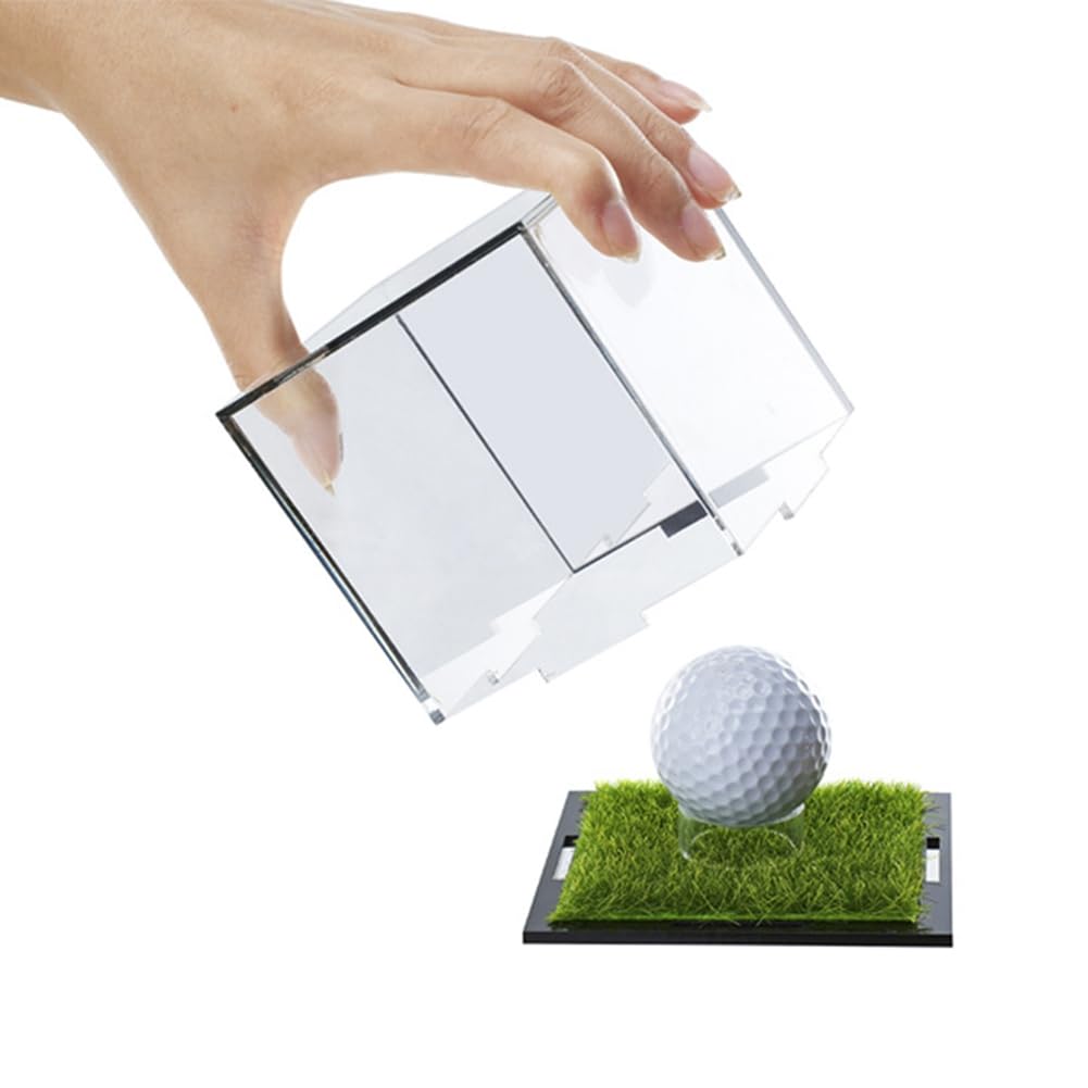 Golfball Vitrine Quadratisch, Gedenkbox Aufbewahrungsbox mit Acrylspiegel, Acryl Golfball Präsentationsständer, Clear Acrylic Golf Ball Display Case für Tennisball/Baseball/Billard/Golfball