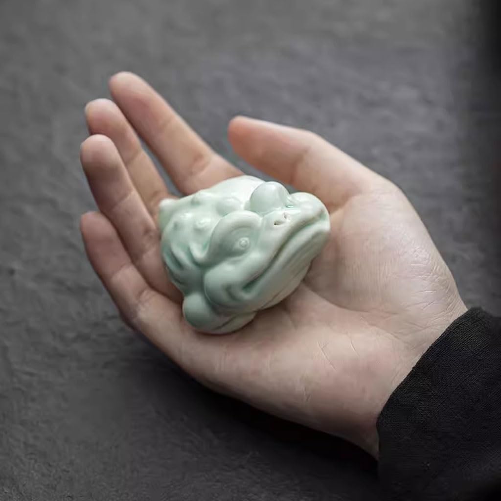 ティーペット クリエイティブ セラミック スモール ゴールデン ヒキガエル オーナメント ティー ペット ティー 遊び ティールーム