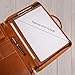 GZRHKJ Genuine Leather Portfolio, Padfolio Organizer with Handle, Personalized Padfolio，Padfolio with Zipper for Men Women，Suitable for 15-inch Laptop Legal Pad Padfolio, Brown