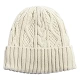 [Ｌｏｏ＆ｃ] [ルーアンドシー] ニット帽 メンズ ゆったりサイズ ケーブル ボア ニットキャップ 防寒 秋冬 ユニセックス 大きいサイズ 帽子【フリー(56-64cm)-ライトベージュ】