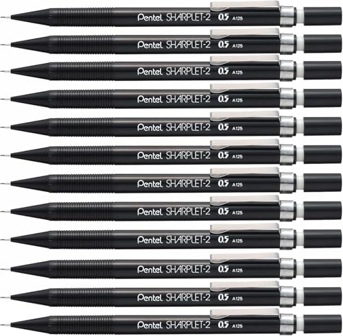 Porte-mine Pentel Sharplet-2 crayon mécanique noir avec gomme intégrée