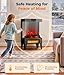 Oylus Electric Fireplace Stove Heater - Freestanding Fireplace Heater for Indoor Use with Realistic 3D Flame, Adjustable Thermostat & Remote, Quiet, Timer for Living Room and Bedroom