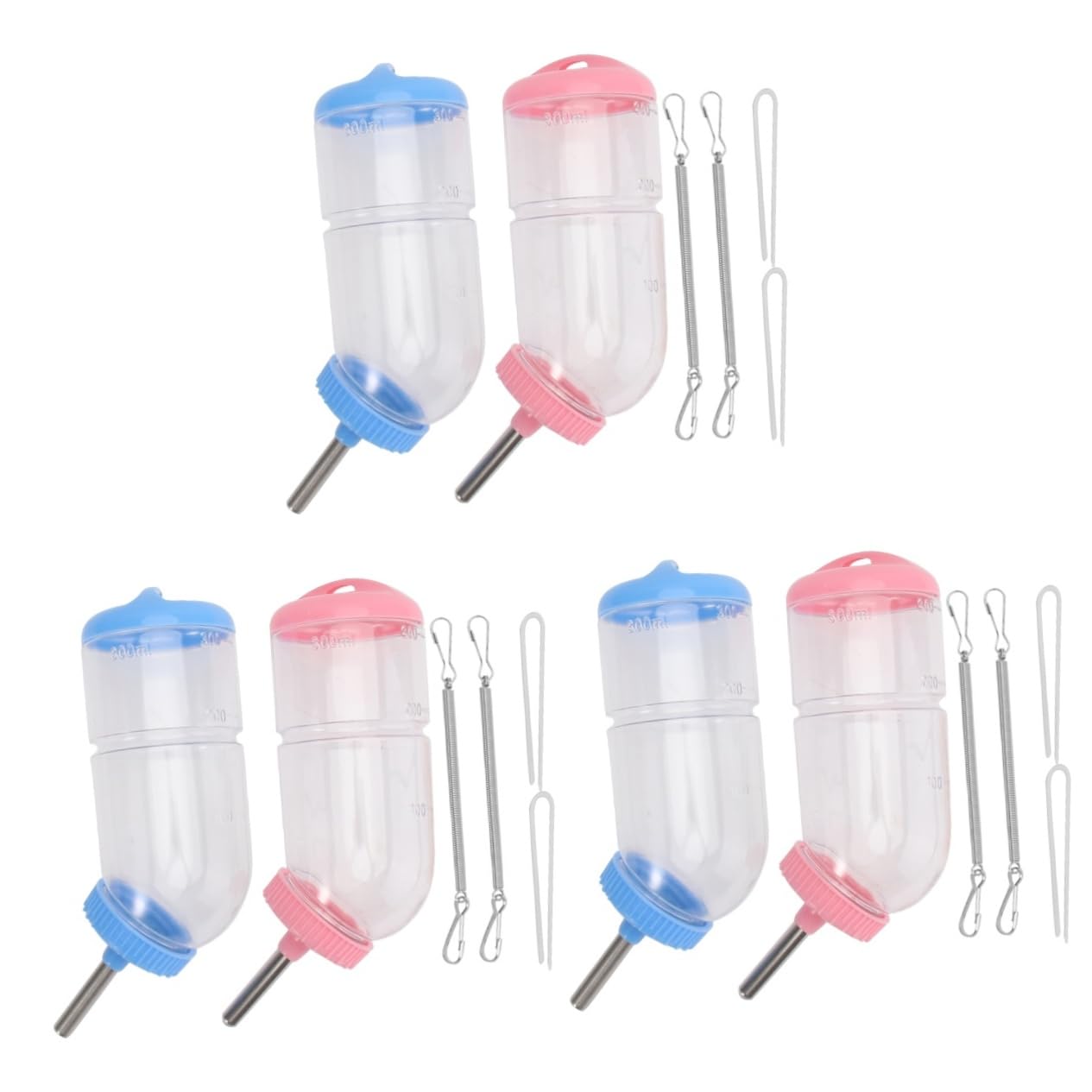 FRCOLOR 6stücke Trinkflasche Für Haustiere Wasserspender Für Kaninchen Und Meerschweinchen Umweltfreundliches Material Einfach Zu Verwenden Mit Edelstahl-nippel Zufällige Farben