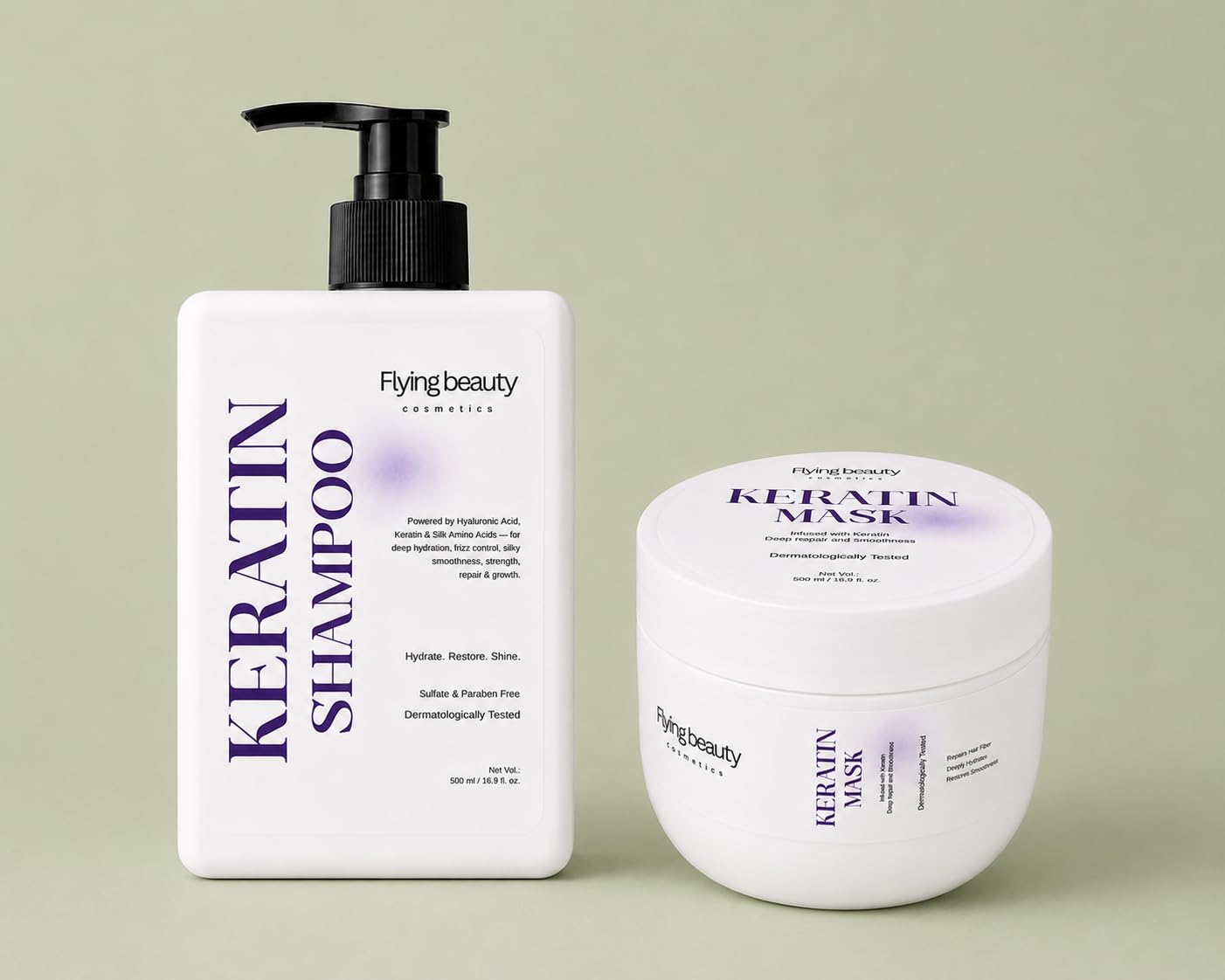 Keratin Shampoo + Mask for Colour Treated Hair | Protects Colour Repairs & Hydrates | Frizz Control & Smoothness | Sulfate Paraben Free | 500ml Each | Dermatologically Tested-image-41