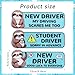 3pcs New Driver Car Magnets, Cute Cartoon Sloth Novice Rookie Student Driver Safety Attention Sticker Highly Reflective Bumper Stickers Please Be Enduring Keep Distance Sign for Trucks & Vehicles