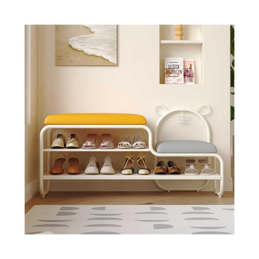 MYUYEE Shoe Bench Entryway- Shoe Changing Bench, Clothes Rack, Coat Rack, Integrated Porch Soft Pack Entrance Shoe Bench