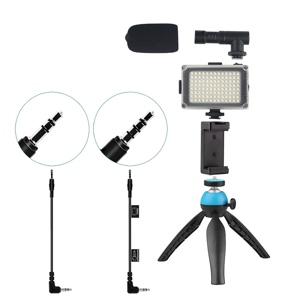 Portable Travel Beauty Phone Stand Microphone Fill Light-Black/Blue/Tripod Adjustable Camera Stand