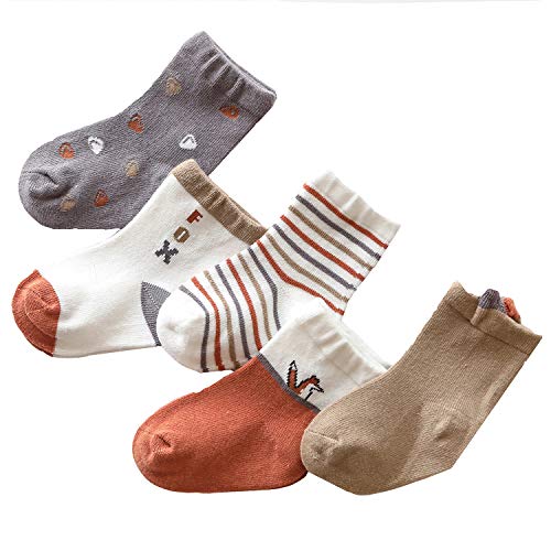 Tengcong 子供 靴下 ソックス ベビー 幼児用 キッズ 綿 メッシュ素材 春秋冬適用 カラフル 女の子 男の子 5足セット