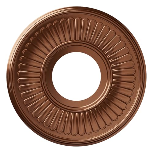Ekena Millwork 10"OD x 3 1/2"ID x 3/4"P Berkshire Thermoformed PVC Ceiling Medallion (Fits Canopies up to 4 1/2"), Bright Coat Dark Bronze