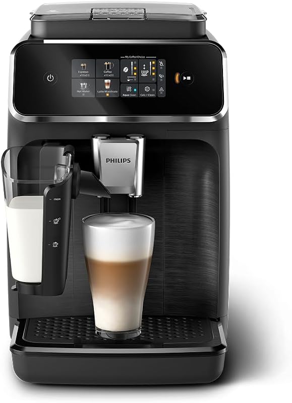 PHILIPS 2300 Series Fully Automatic Espresso Machine, LatteGo Milk System | 3 Coffee Pre-Sets, ceramic grinder, customizeable coffee strength & cup size, hot water, 15-bar pressure (EP2330/10)