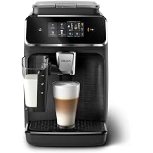Philips 2300 Series Fully Automatic Espresso Machine with LatteGo milk system and integrated grinder, 4 Coffee Pre-Sets & Hot Water, 15-Bar Pressure, Matte Black EP2330/14