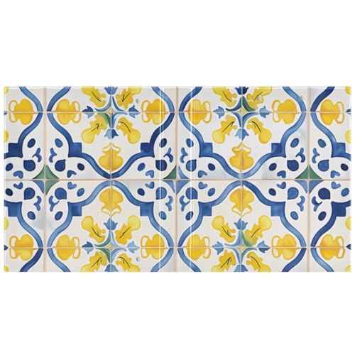 Image of 3 Ring Binder Blue Mandala Lemon Paisley Aztec 1.5 inch Binders Three Ring Binders with Clipboard Fit 8.5'' x 11'' Paper 3 Interior PVC Clear Pockets for Office Supplies