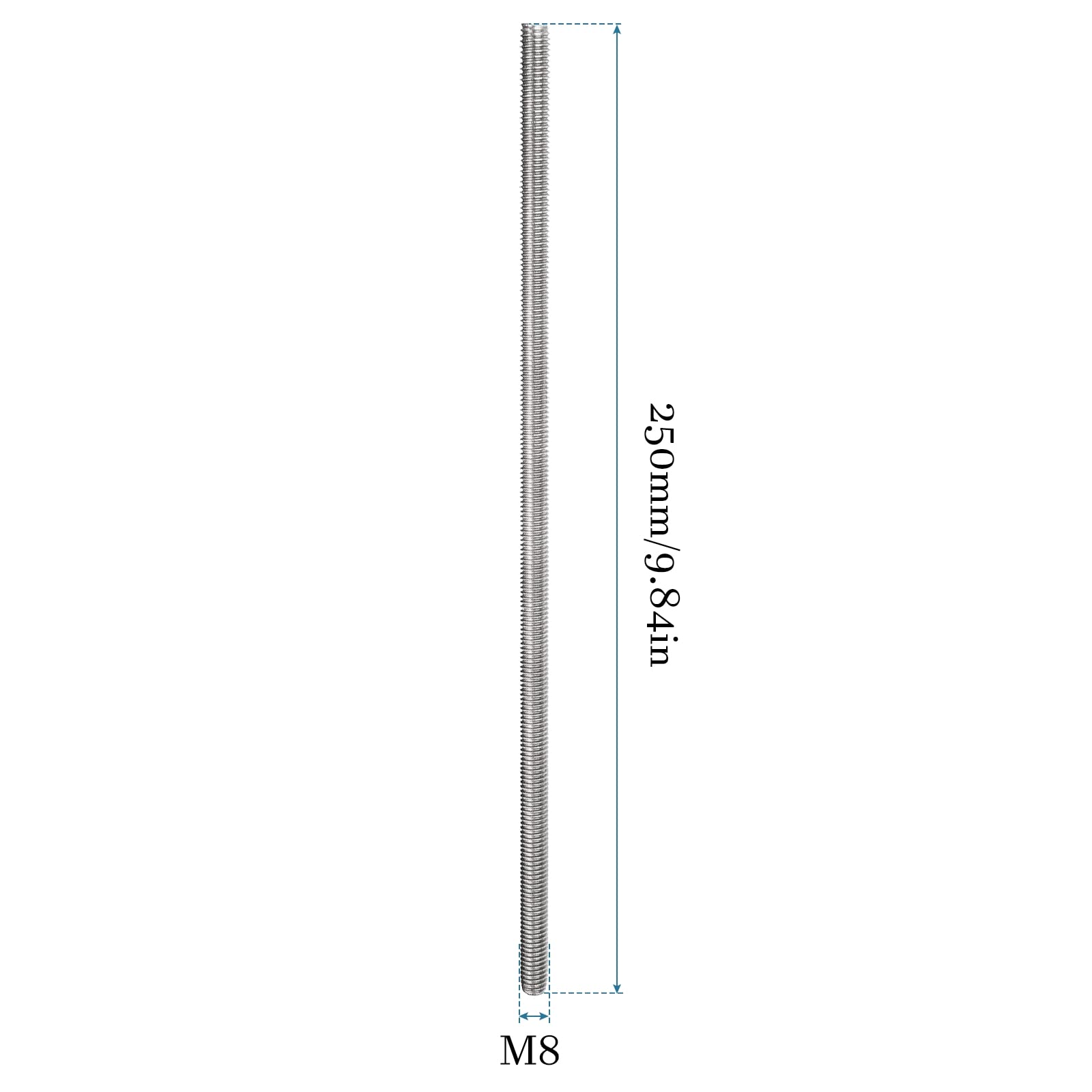2 Aste Filettate M5 X 250mm In Acciaio Inox 304 - Completamente Filettate - Foto 3