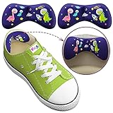 4 Soft Heel Pads for Loose Shoes [Kids Shoe Inserts Improve Shoe Fit] Prevent Skin Rubbing and Blister, Extra Sticky Dinosaur Heel Cushion for Girls and Boys School Shoes, Toddler Shoes