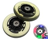 - Reifenbreite: 24 mm 2x P/U Leucht-Räder Ersatz-Räder Rad Scooter Rollen Cityroller Inliner 100mm Neu