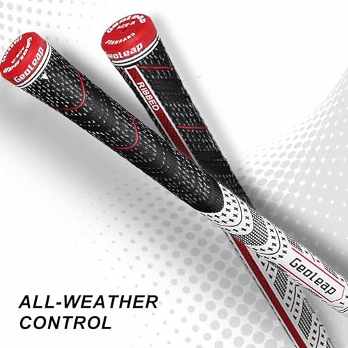 Geoleap Golf Grips Set of 13 - Grips with 15 Tapes and Repair Kits, High Feedback Back Rib Technology, All-Weather Performance, Cross Corded Rubber Technology (White-Classic, Midsize) - image 2