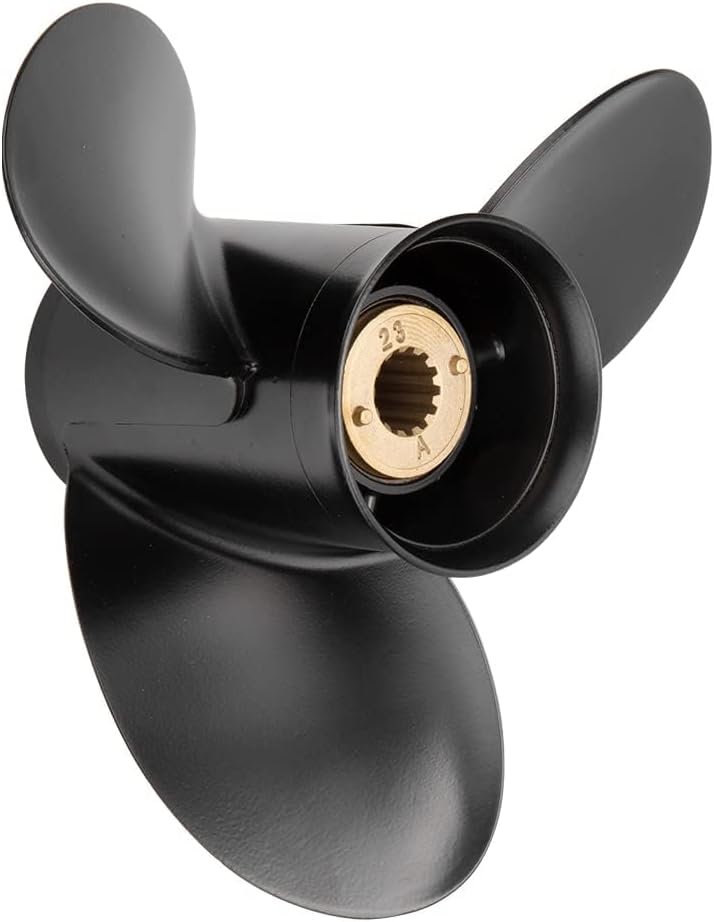 VIF Jason Marine Aluminum Outboard Moto Boat Propeller fit Mercury Engines 30-60 Hp,25hp Bigfoot(4 Stroke),13 Spline Tooth, RH,Hub Kits Installed