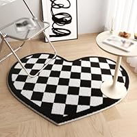 Amazon｜[LJKI] ラグ 円形 70*90cm ふわふわ オシャレ ハート柄 ベッド
