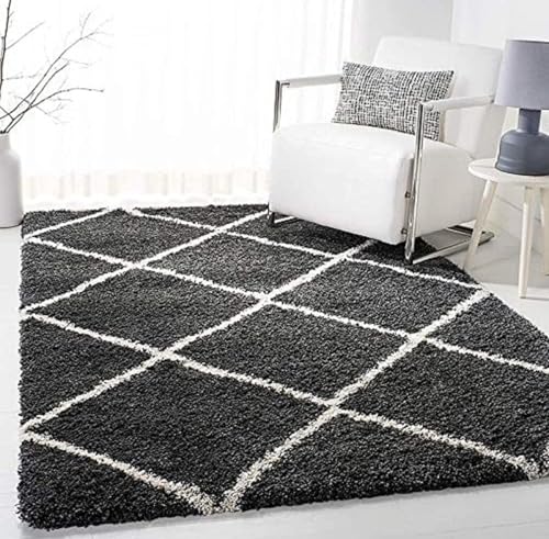 Image of 5x7 feet Soft Area Rug for Living Room and Bedroom, Modern Indoor Floor Carpet with Non-Slip Backing, Comfortable Decorative Home Decor Rug, Easy Clean & Durable- (Grey B, Rectangular)