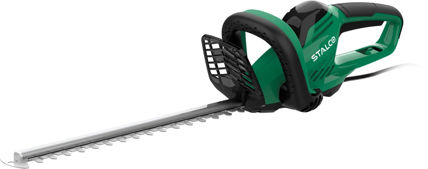 Stalco HTS40 elektryczne nożyce do żywopłotu, 450 W – miecz 450 mm, 1750 SPM, grubość cięcia 16 mm, nóż cięty laserowo, lekkie 2,5 kg, ergonomiczne i bezpieczne