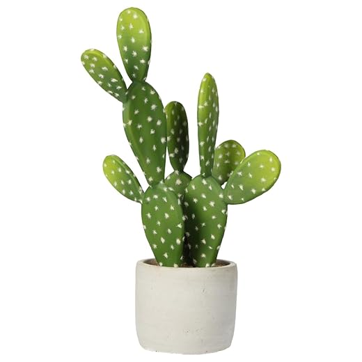 DILATATA 13' Small Fake Cactus Plant Potted 'Prickly Pear Cactus' Faux Cacti for Home Garden Office Decor Housewarming Gifts