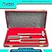 Rydel-Seiffer Tuning Fork Set | Reflex Hammer, Tuning Fork A 440 Hz, Tuning Fork 128Hz / 64Hz with Adjustable Damper Weights - German Stainless Steel Neuro Tools