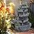 5-Tier Cascading Rock Water Fountain, 22" Outdoor Garden Waterfall Feature, Resin Water Fountain with LED Lights, Weather-Resistant Floor Fountains, Backyard Patio Yard Lawn Decor 1 Set