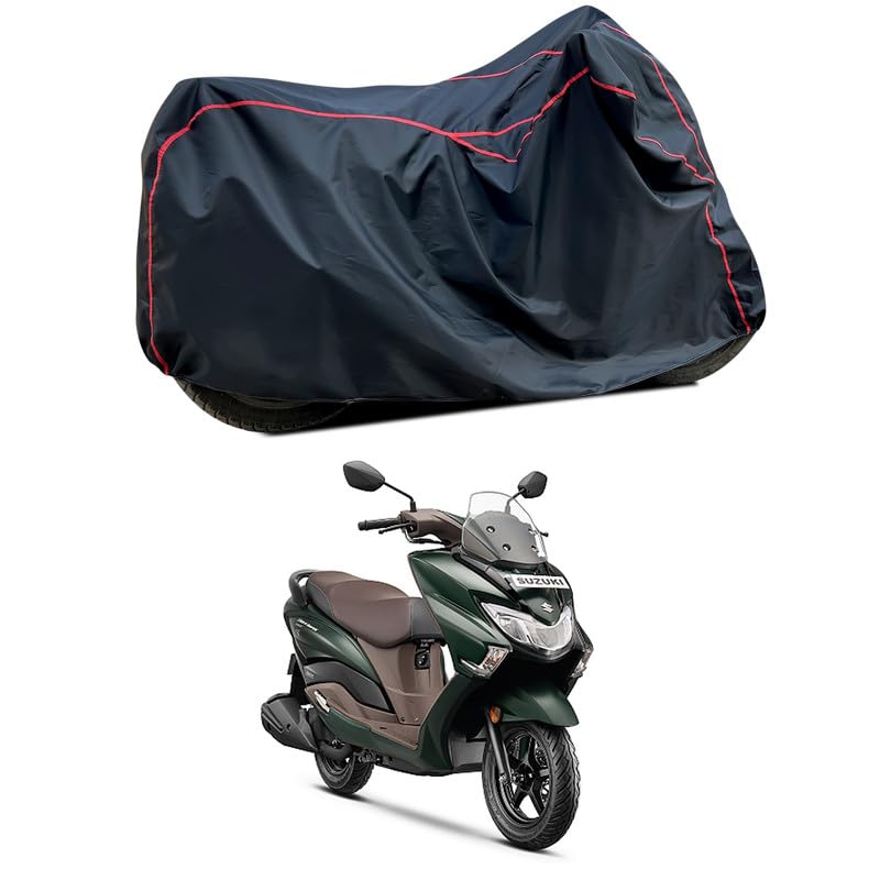 Image of Waterproof Scooter Cover Compatible with Suzuki Burgman Street 125 Fabric UV Protection (Black)