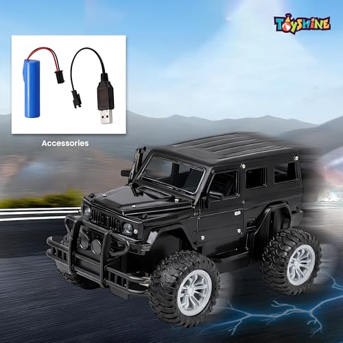 Image of Toyshine 4WD Die Cast Rock Climbing Remote Control Tharr Monster Truck with Opening Doors & Hood, All-Terrain Stunt Racing Car, Black